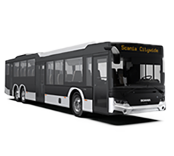 weiß/schwarzer Scania Citywide, Stadtbus